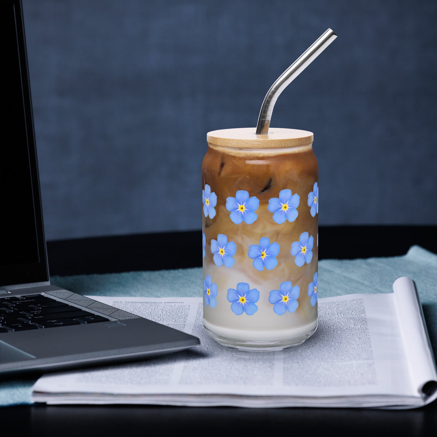 Forget-Me-Not Can-shaped glass