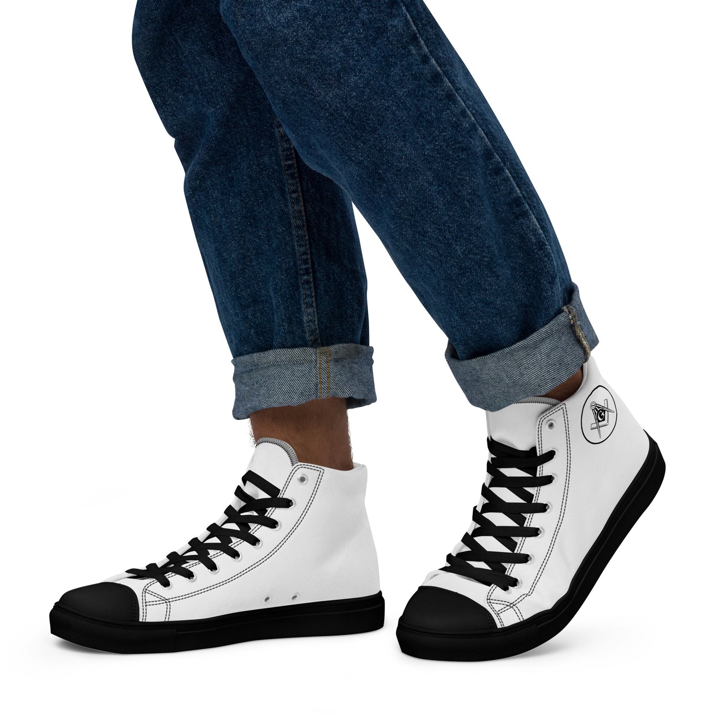 Square & Compass high top canvas shoes