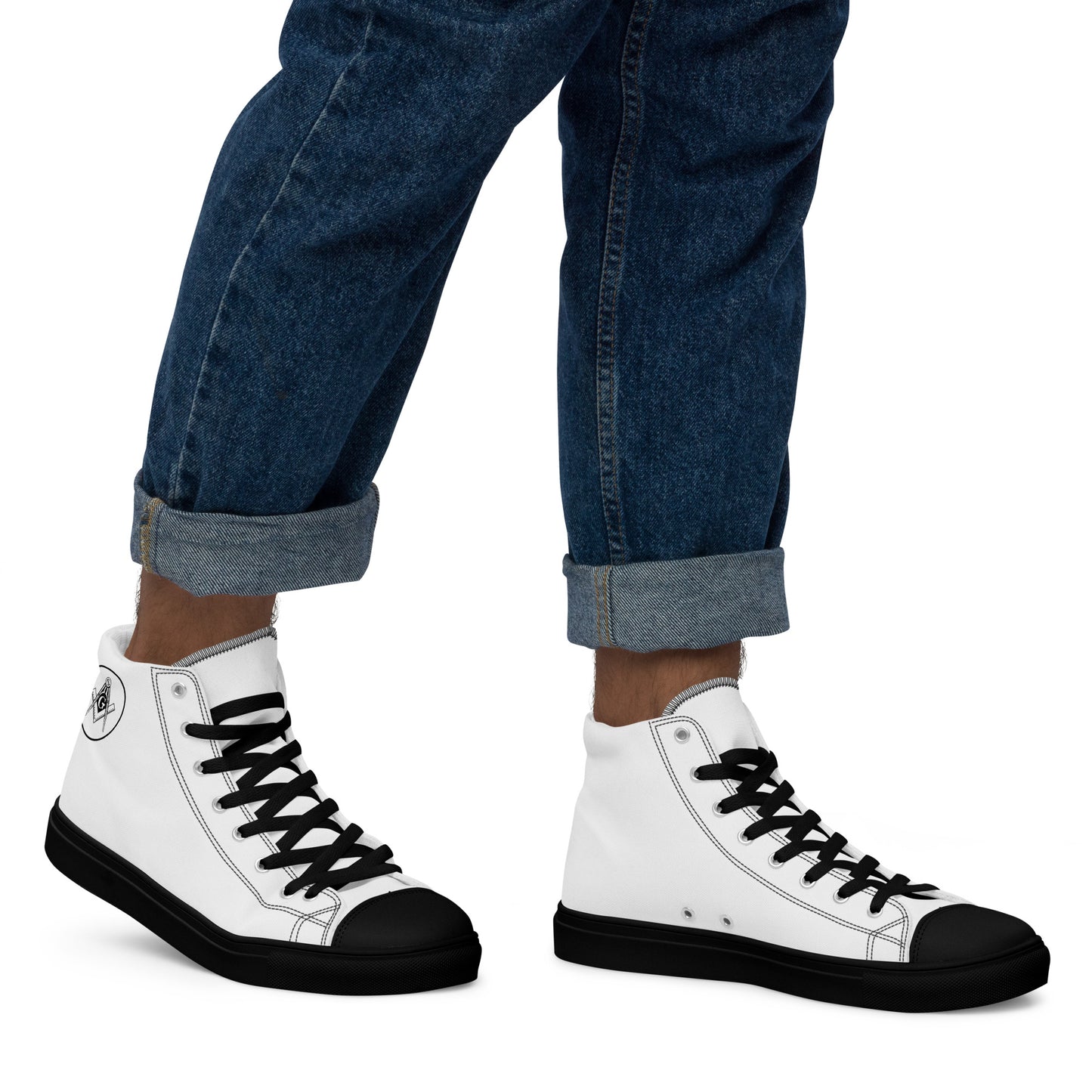 Square & Compass high top canvas shoes