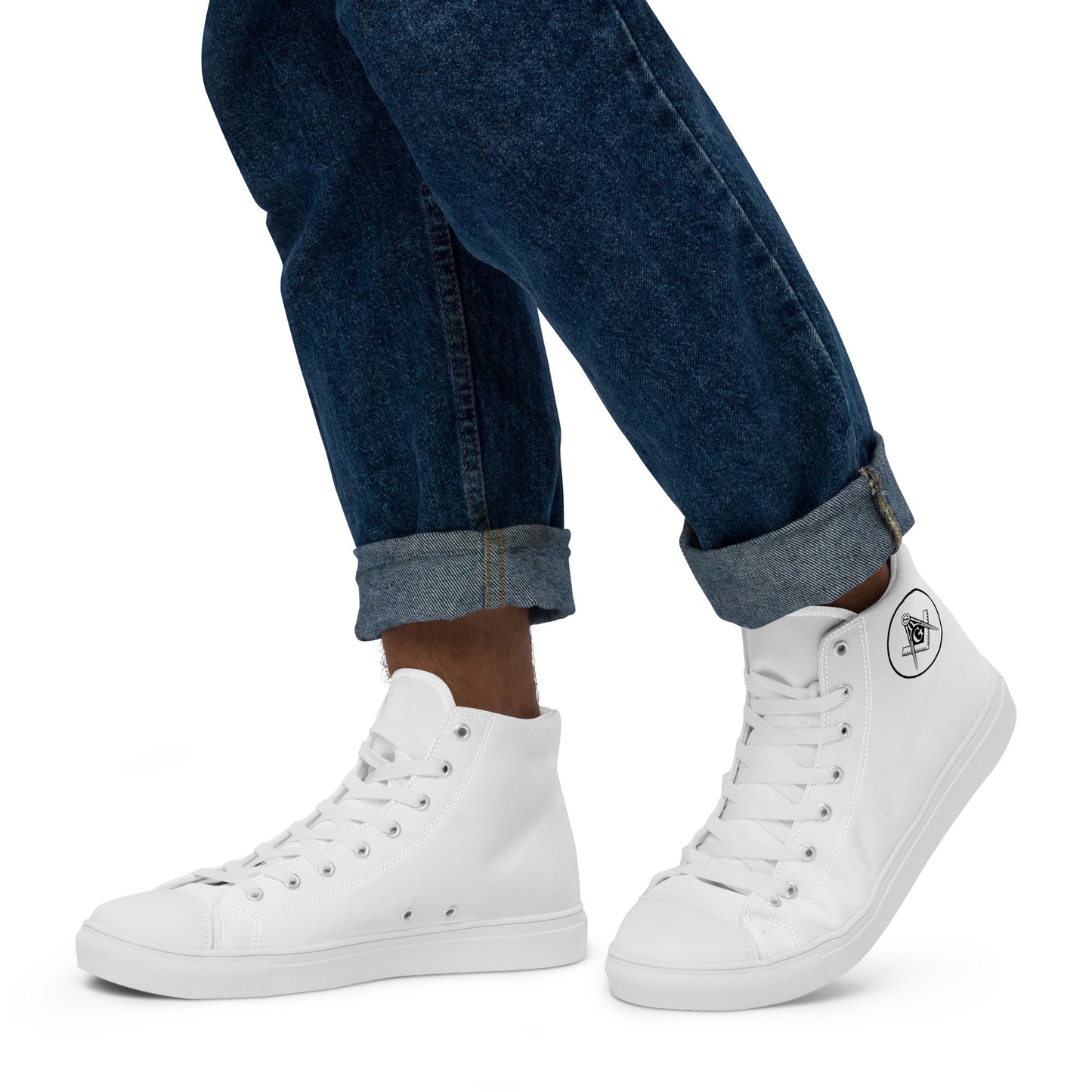 Square & Compass high top canvas shoes